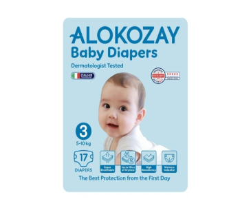 Alokozay Baby Diaper-size 3-17pcs
